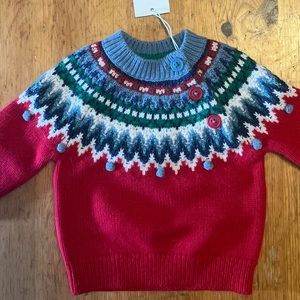Fun Fairisle Yoke Sweater baby boden